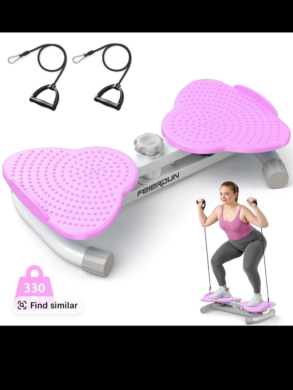 Pink Twist Stepper with Resistance Bands - Kids Toys